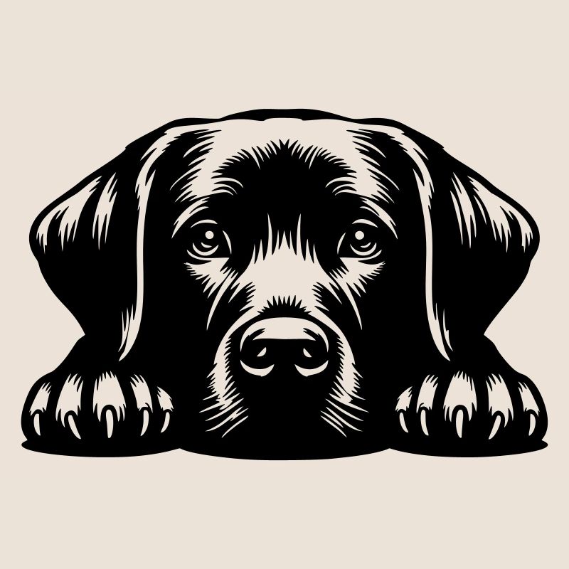 Labrador Head with Paws