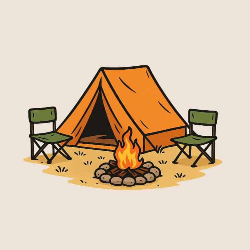 Conception de camp de camping aventureux