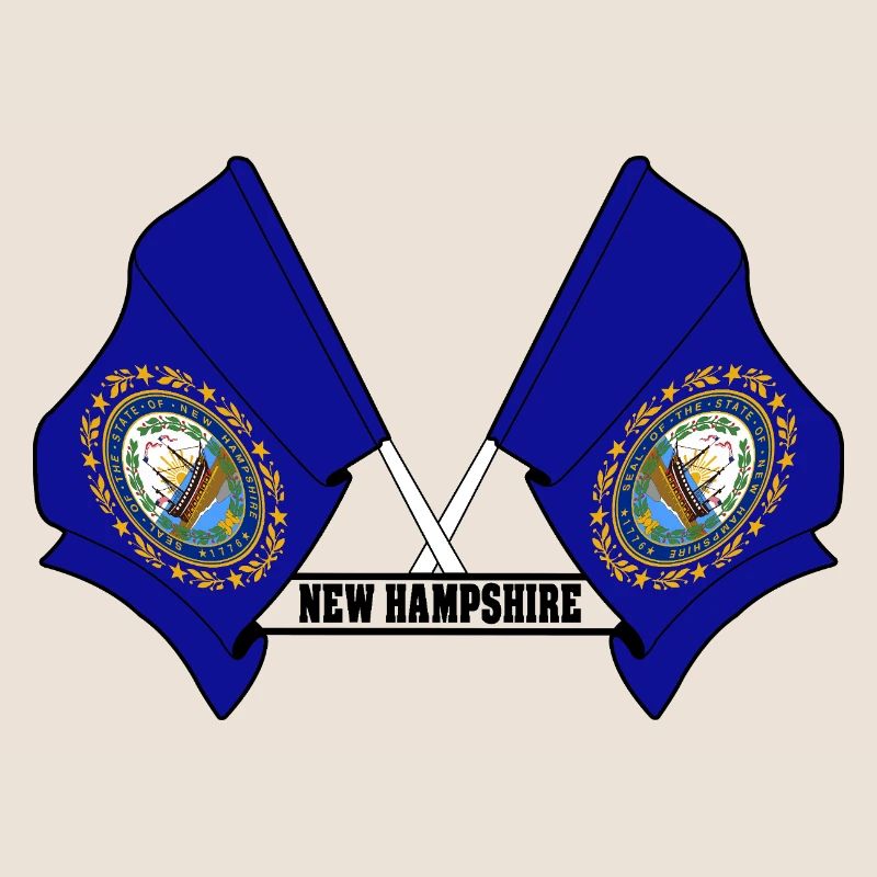 Two flags text NEW HAMPSHIRE