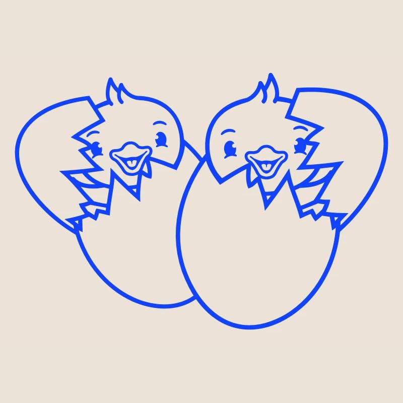 2 Birds Two Chicks Egg Hatch Born Eggshell