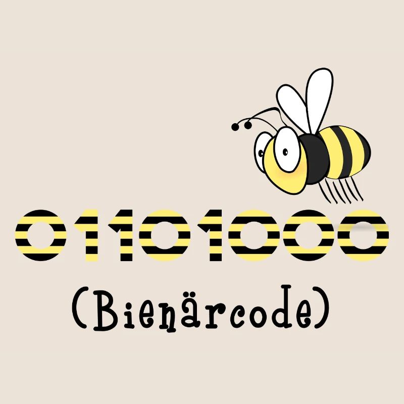 Binary code bee code computer science gift honey