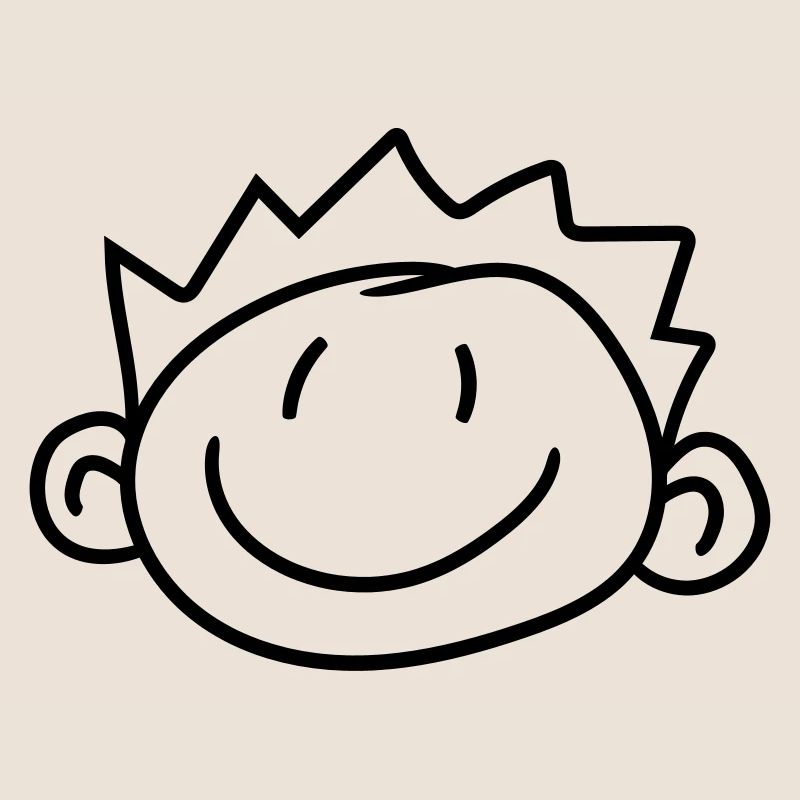 head face child painted scribble comic cartoon jun