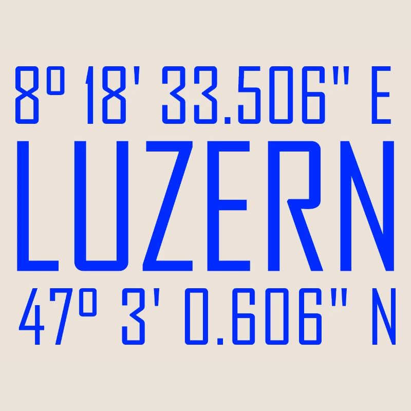 Lucerne coordinates – typography with reference to location