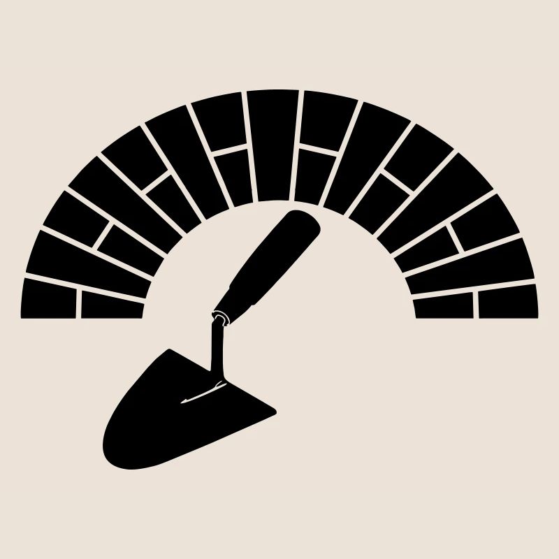 Mason masonry bricks with trowel logo