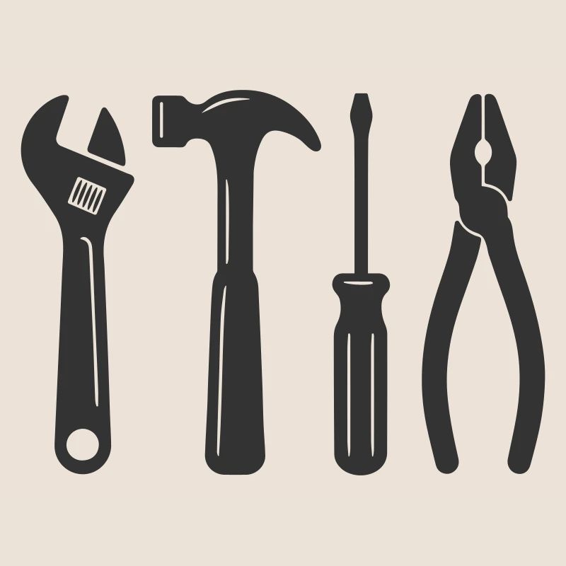 Tools logo. Tool icon symbol. Working tools. Tool
