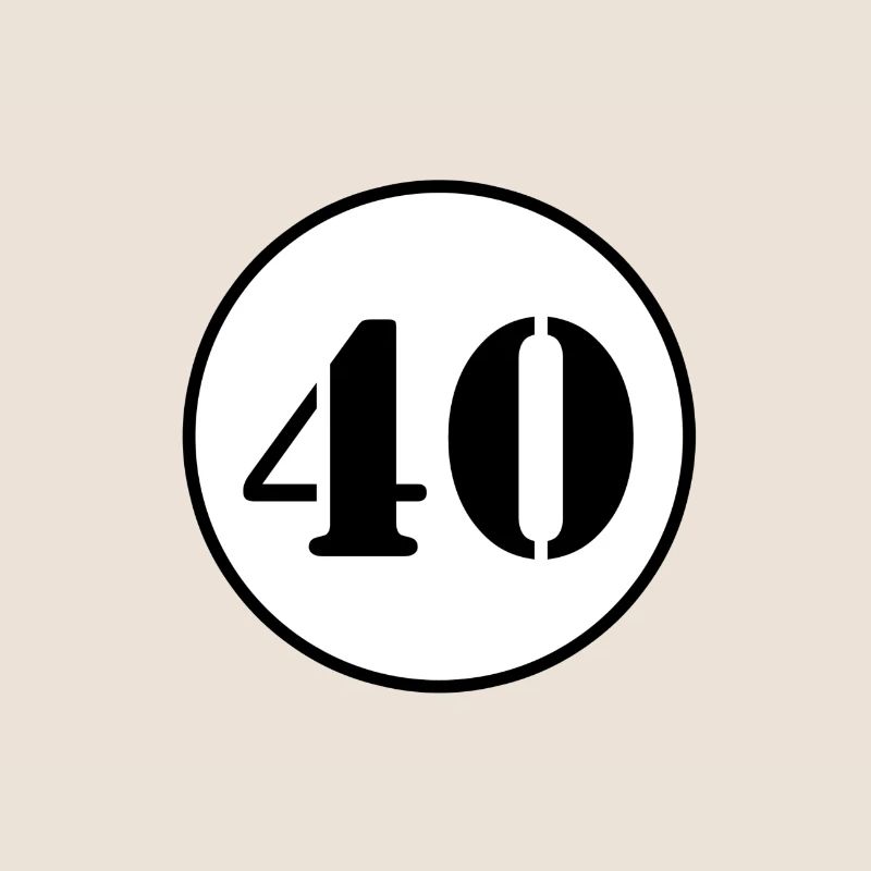 NUMMER 40 Vierzig Geburtstag Geschenk