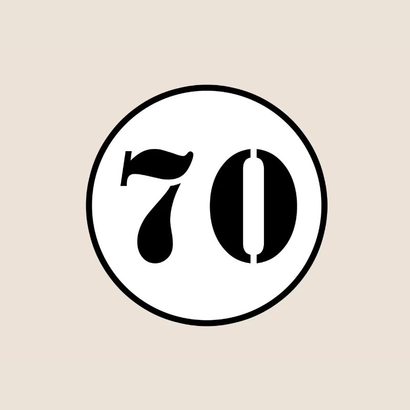 NUMMER 70 Siebzig Geburtstag Geschenk