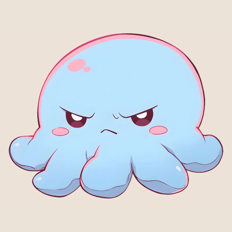 Blue grumpy octopus