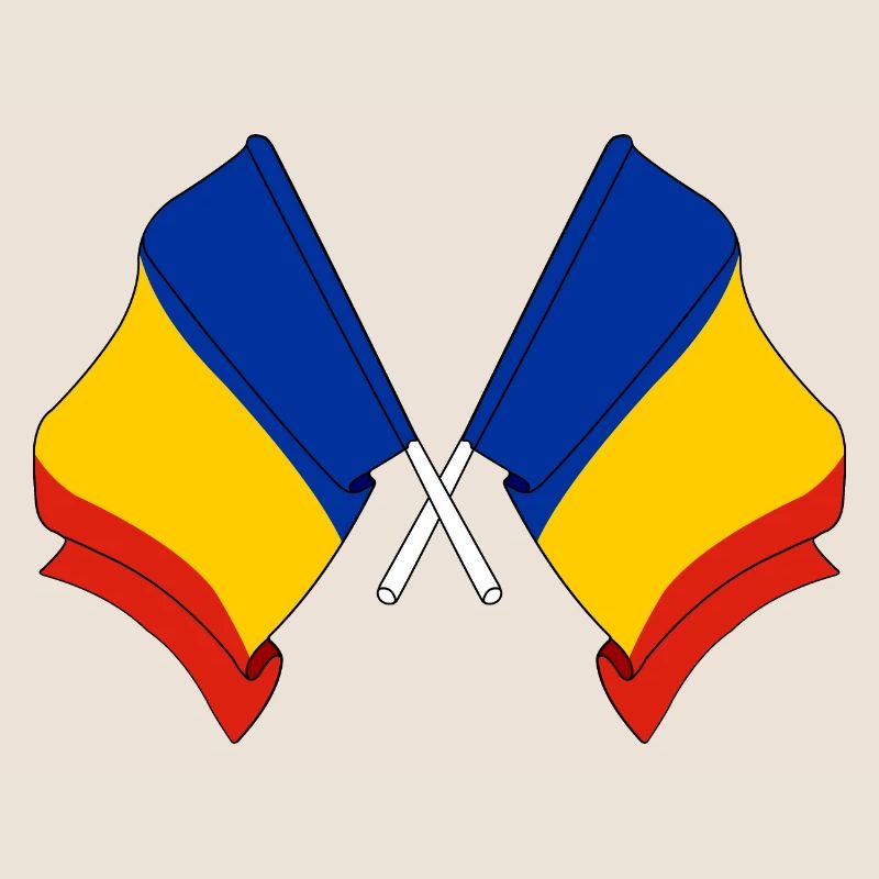 Deux drapeaux Drapeau de la Roumanie, drapeau horizontal m