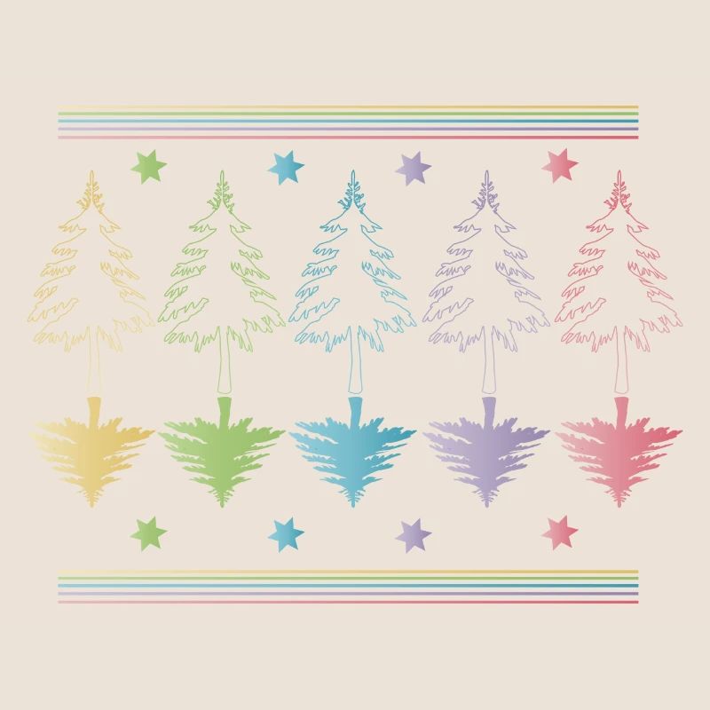 Christbaum, Tannenbaum oder Weihnachtsbaum Umrisse