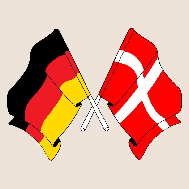 Drapeau de l’Allemagne et drapeau du Danemark