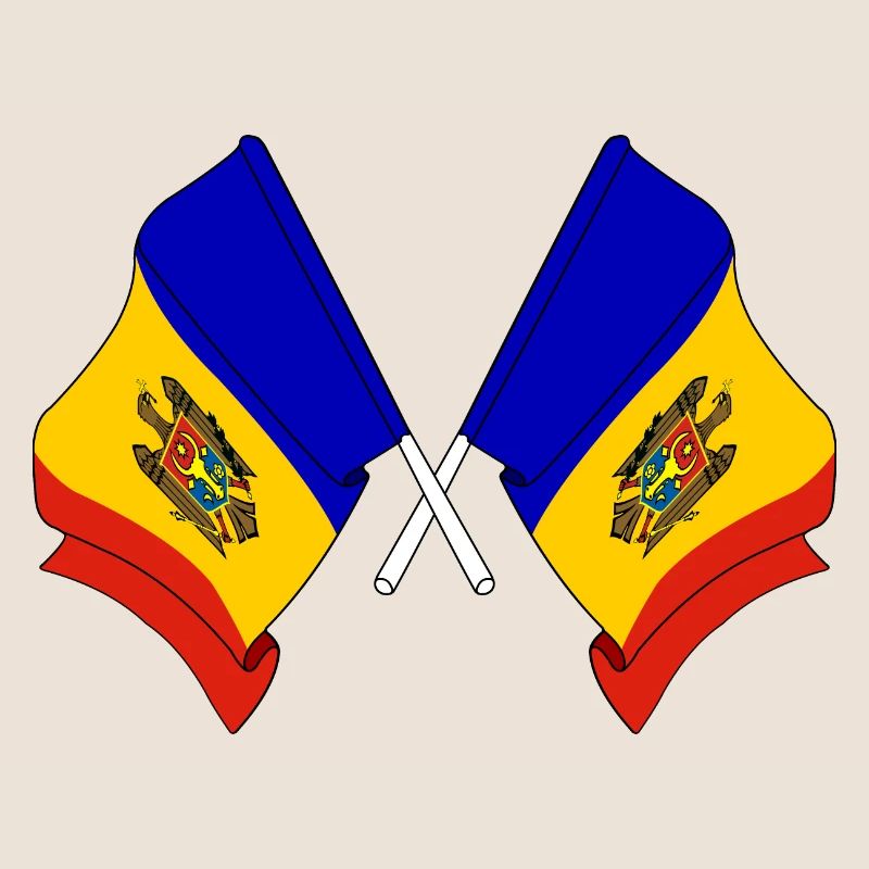 Deux drapeaux Moldavie
