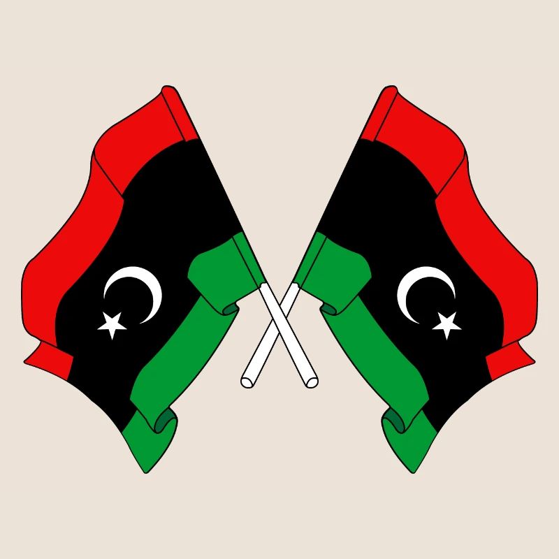 Two flags Libya