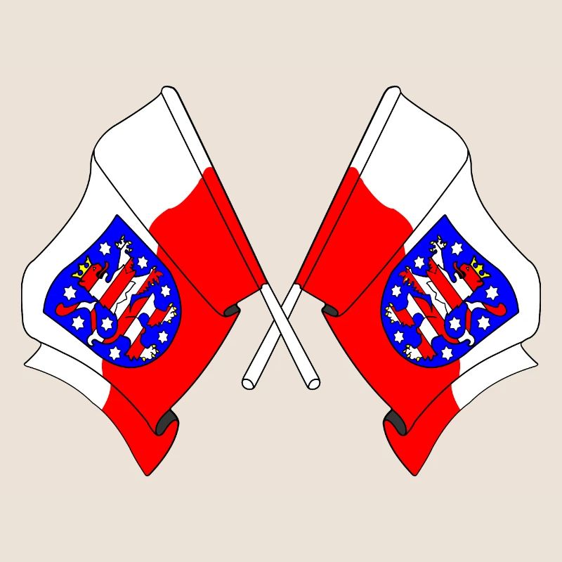 Deux drapeaux traversent la Thuringe