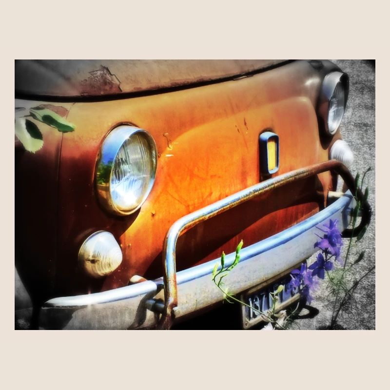 Rostiges Oldtimer Front Design