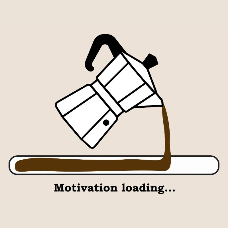 Motivation Loading mit Kaffee