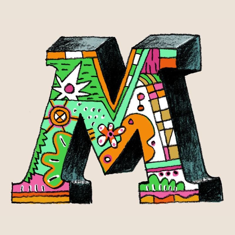 M Farbexplosion Doodle-Kunst