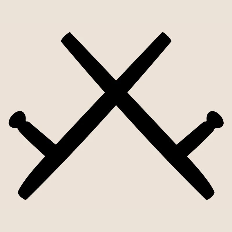 Kobudo two Tonfa's shadow image