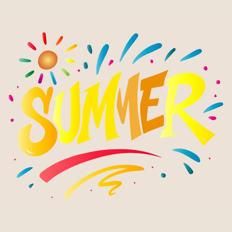 Summer Typo - Summer Design with Splash Elements