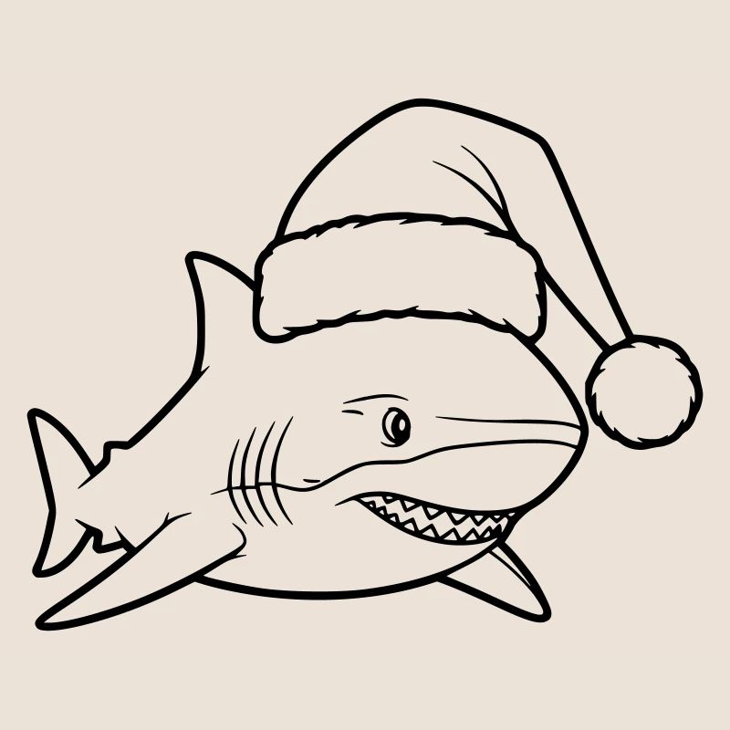 Illustration de bande dessinée de requins de Noël