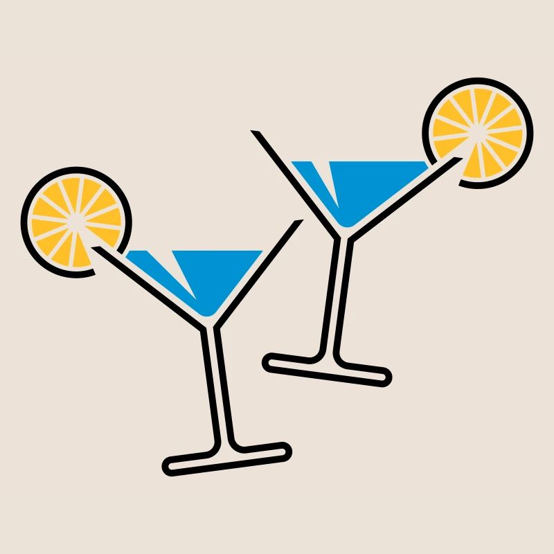 2 Cocktailgläser / Cocktail / Martini + (Hellblau)