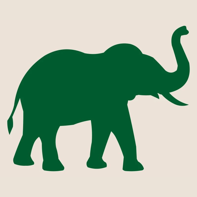 Elephant silhouette in green