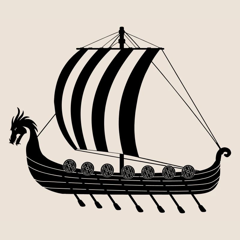 Wikinger-Drachenschiff dragar