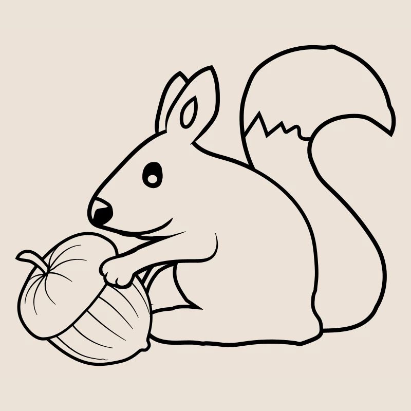 Fröhliches Eichhörnchen Eichel