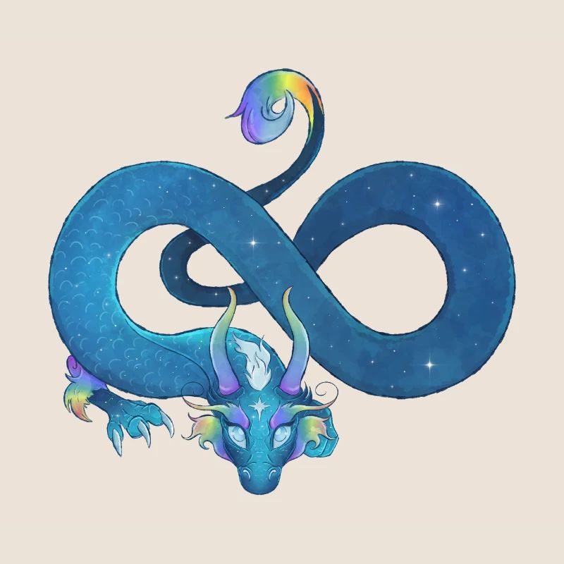 Blue Ink Spirits - Unendlicher Regenbogen Blauer Drache