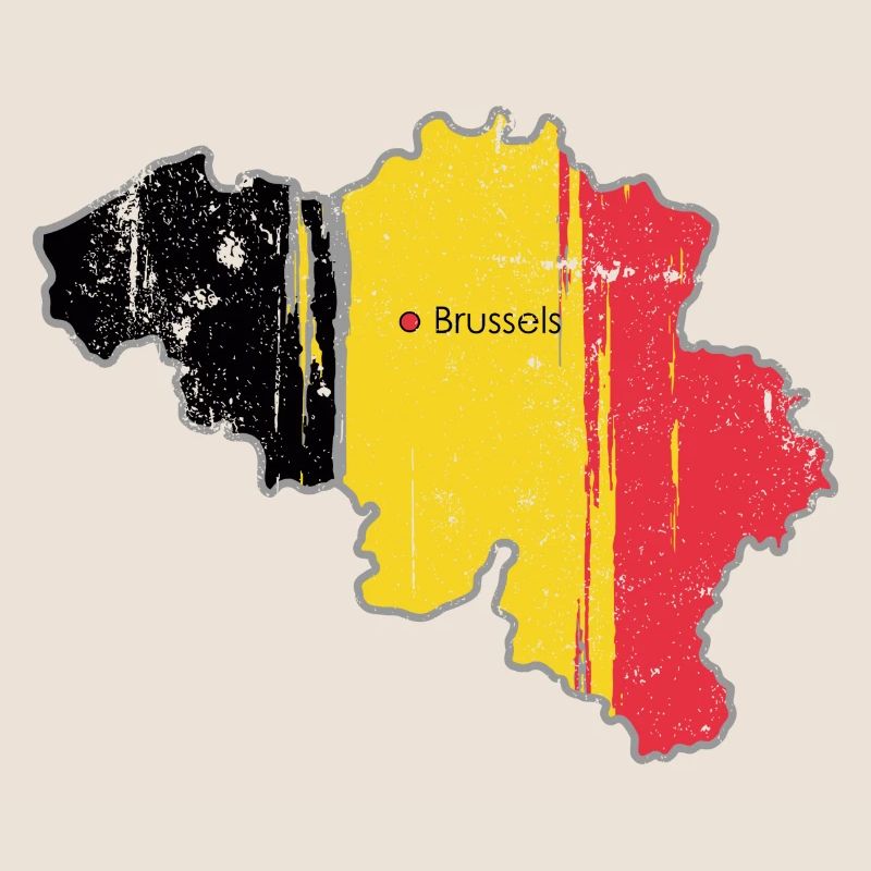 Carte de Bruxelles avec drapeau belge