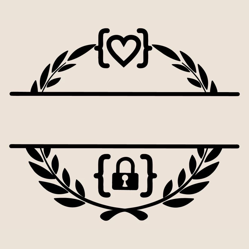 Code avec cœur et code avec cadenas couronne de laurier m