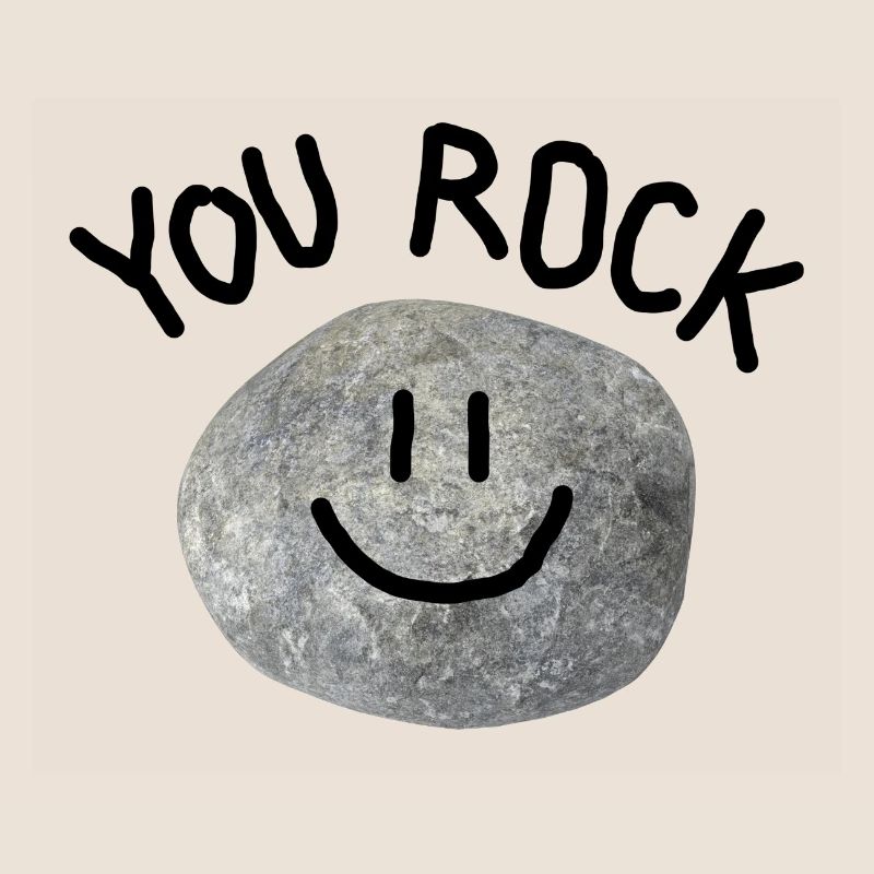 You Rock Minimal Pun Statement Smile Stone