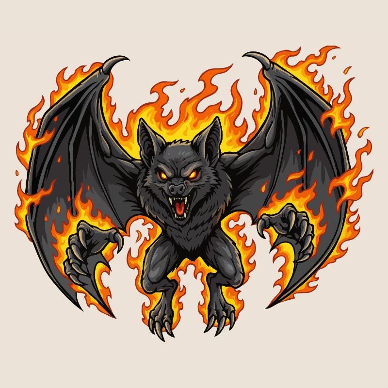 Bat on fire