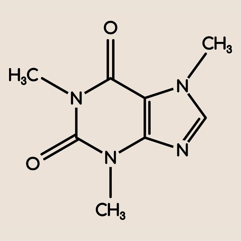 Molécule de caféine - Formule de structure