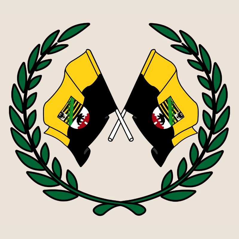 Drapeaux saxe-anhalt couronne de laurier