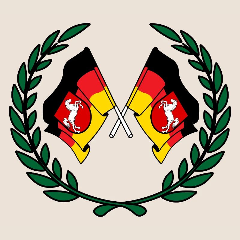 Drapeaux Couronne de laurier de Basse-Saxe
