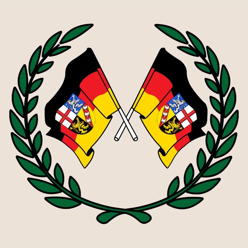Flags Saarland laurel wreath
