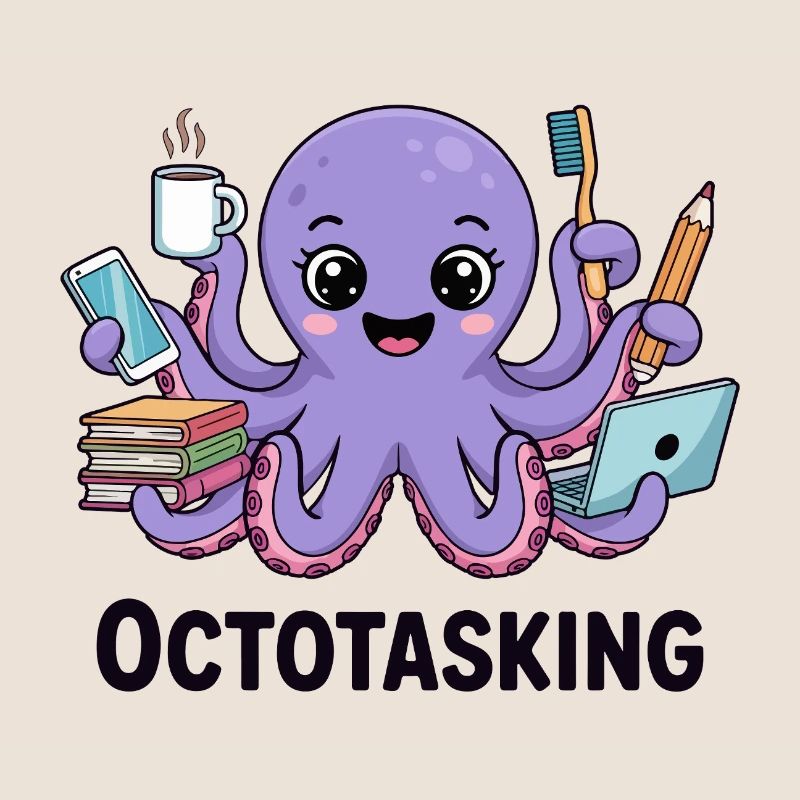 Octotasking Krake im Multitasking Modus
