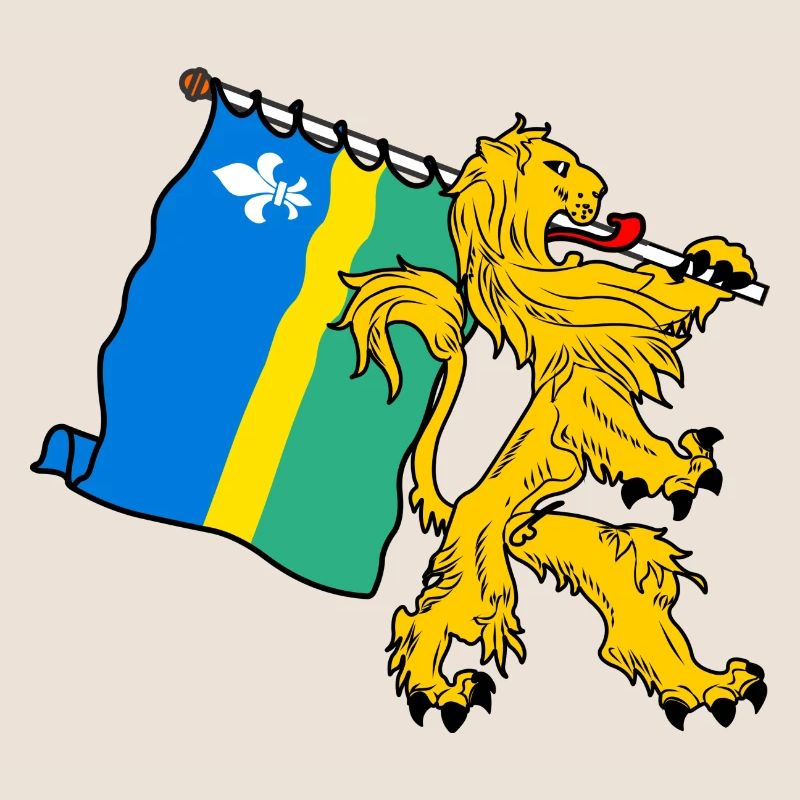 Lion avec drapeau Flevoland le drapeau