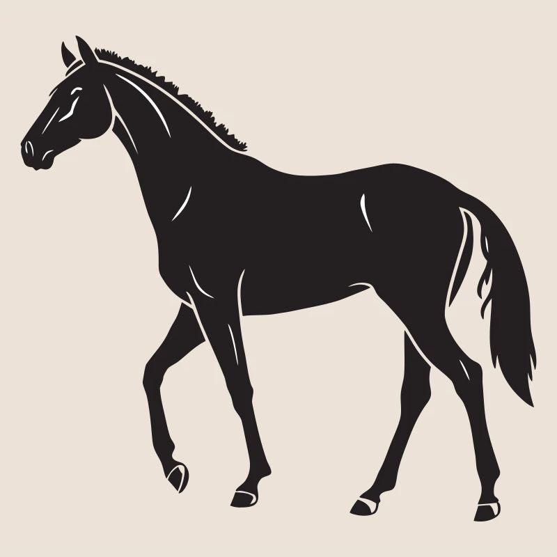 Conception élégante de la silhouette du cheval noir