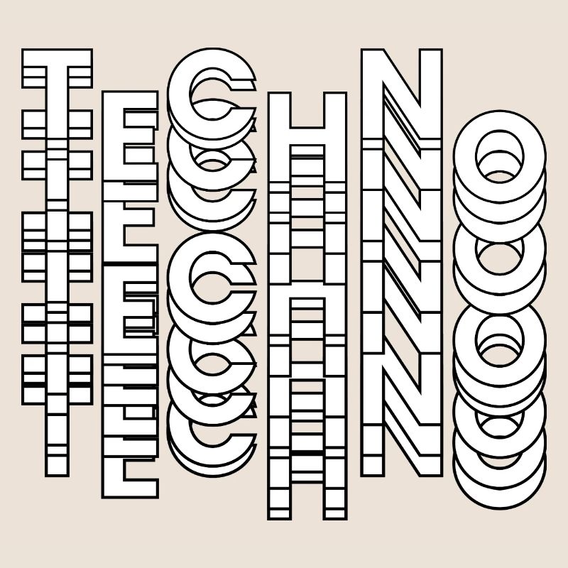 Futuristic Techno Typography Design
