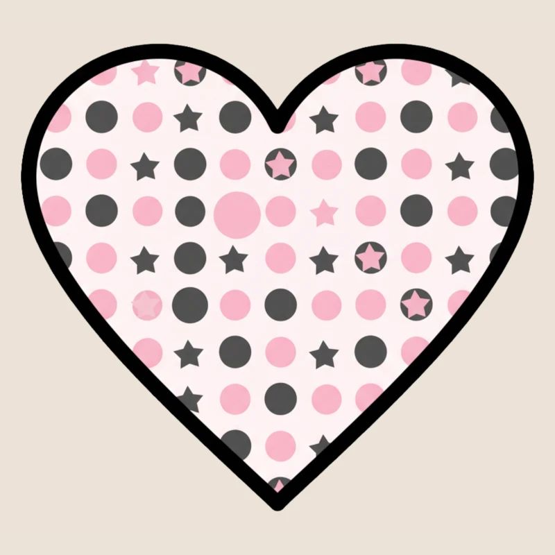 Heart Pattern Star Dots Cute Vector