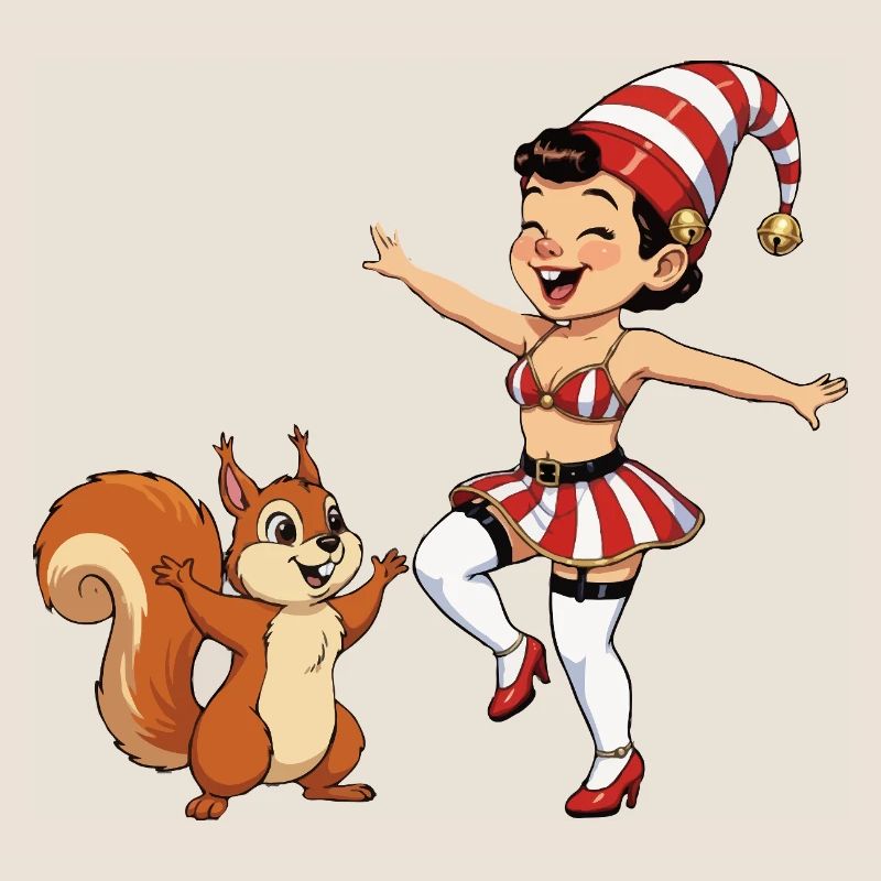 Leprechaun-Mädchen mit Eichhörnchen