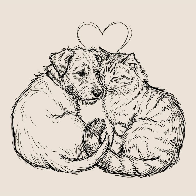 Amis mignons (Chat + Chien)