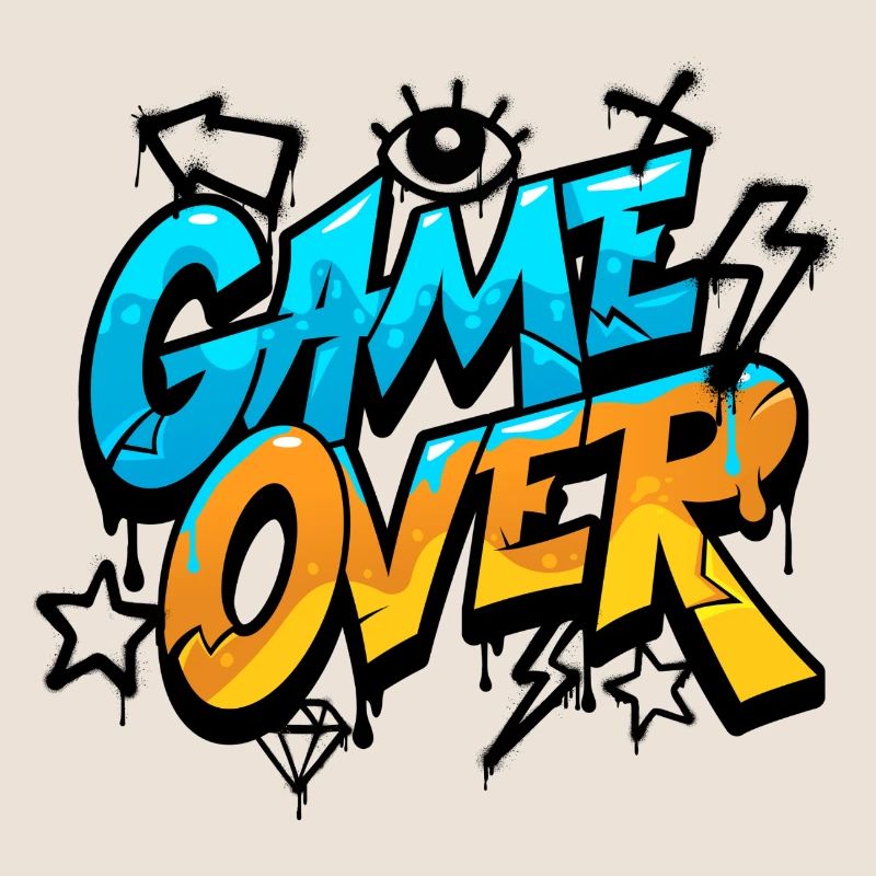 Game Over Graffiti Splash Tee