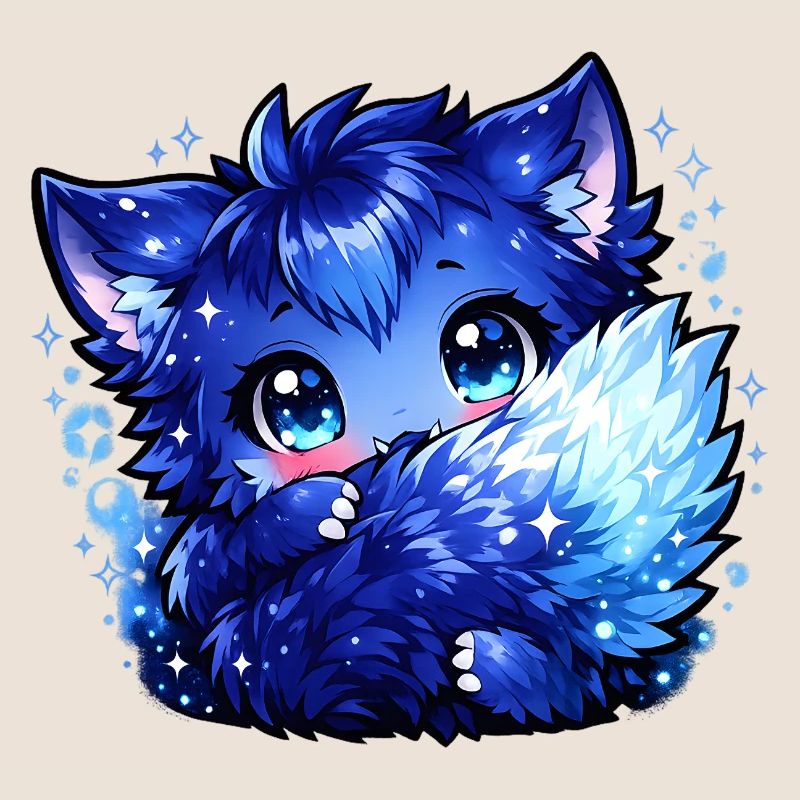 Blauer Eisfuchs Chibi-Design