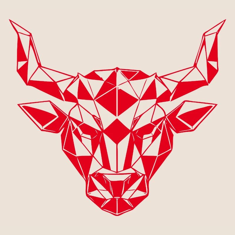 Red Low-Poly Bull Head