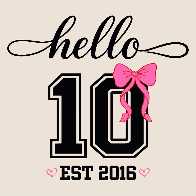 Hello 10 Est 2016 Mädchen Geburtstag Design