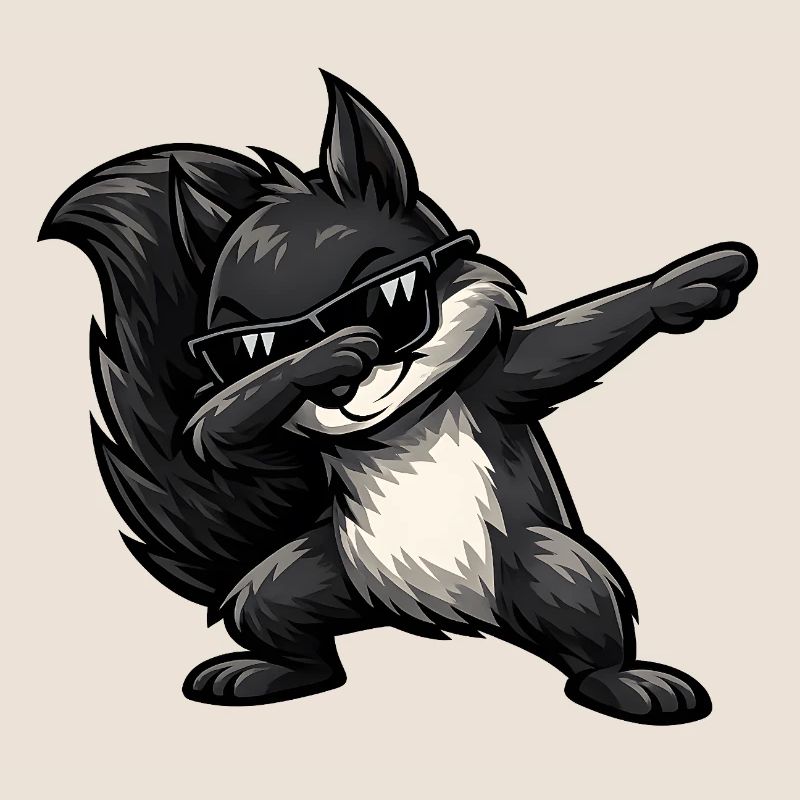 Dabbing Schwarzes Eichhörnchen