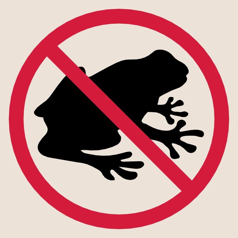 grenouille interdite panneau zone pas kroete silhouett